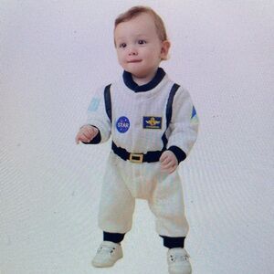 NEW OLLULL BABY Unisex Toddler White Astronaut Costume with Patches (6-12mo)